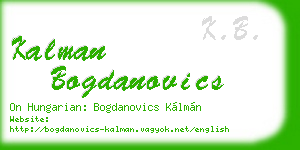 kalman bogdanovics business card